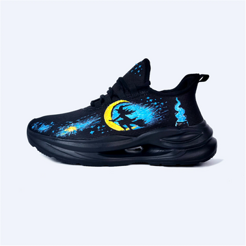 Midnight Witch Glow-in-the-Dark Sneakers - Fluorescent Moon & Stars Athletic Shoes FN079-25021056