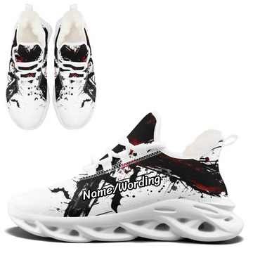 Gothic Bat & Blood Splatter Athletic Sneakers, Street Goth Bat Graffiti Print Shoes FN003A-25020178
