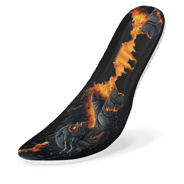 Infernal Demon Knight Graphic Print Shoe Insoles, Dark Fantasy Hellfire Art Inserts XD008-25027144