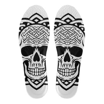 Viking Warrior Skull & Celtic Knot Shoe Insoles, Gothic Tribal Art Custom Inserts XD008-25025139