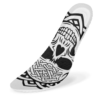 Viking Warrior Skull & Celtic Knot Shoe Insoles, Gothic Tribal Art Custom Inserts XD008-25025139