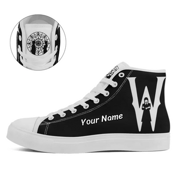 Wednesday Addams Nevermore Academy High-Top Sneakers, Gothic 