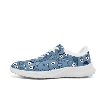 Funky Grumpy Monster Faces Athletic Sneakers, Quirky Cartoon Doodle Casual Shoes FN062-25027153