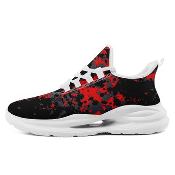 Street Goth Red & Black Digital Camo Athletic Sneakers, Dark Urban Style Trainers FN079-25018049