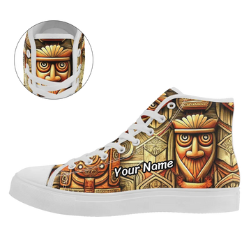 Tribal Art Inspired High-Top Sneaker Collection, Abstract Ethnic Pattern Canvas Shoes FN024-25023196