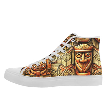 Tribal Art Inspired High-Top Sneaker Collection, Abstract Ethnic Pattern Canvas Shoes FN024-25023196
