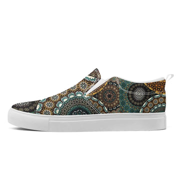 Intricate Pattern Slip-On Canvas Shoes, Bohemian Inspired Casual Loafers FN071-25021060