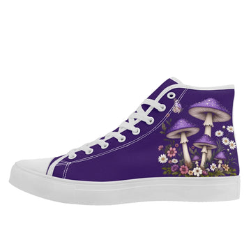 Artistic Mushroom High-Top Sneaker Collection, Unique Botanical Graphic Shoes FN024-2500667