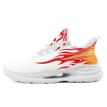 Fiery Flame Graphic Athletic Sneakers, Bold Fire Pattern Fashion Trainers FN079-25027163