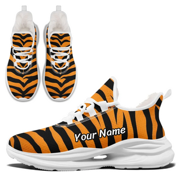 Bold Tiger Stripe Athletic Sneakers, Fierce Animal Print Fashion Trainers FN079A-25009077