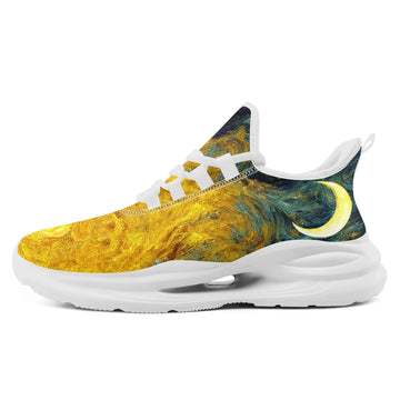 Artistic Night Sky Athletic Sneakers, Swirling Pattern Fashion Trainers FN079-25020207