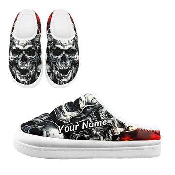 Bold Graphic Padded Slippers, Cozy Artistic House Shoes FN057-25023202