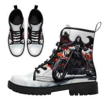 Personalized Gothic Style Boots, Custom Skull and Ghost Winter Boot, Streetwear BOOTS-25023151