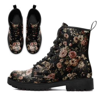 Personalized Romantic Rose Boots, Custom Flower-Themed Boots for Women & Men 058-6-25009034