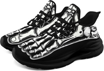 Men's Women's Gothic Running Shoes Skull Punk Cool Sneakers Lightweight Breathable Casual Streetwear Walking Sneakers for Gym