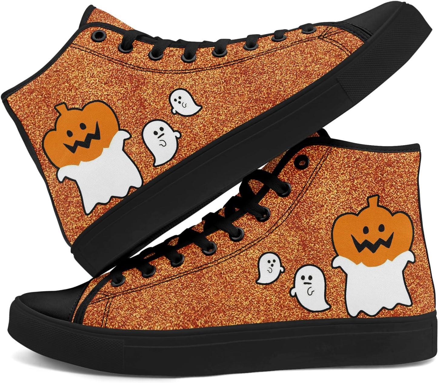 colorful_style୨୧⋆* Glitter Halloween High Top Sneakers for Women, Gothic Print