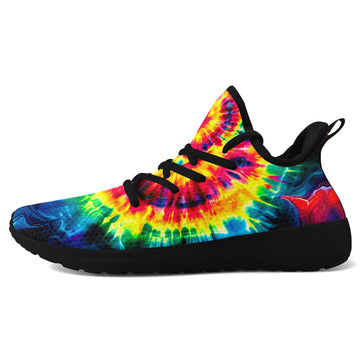 Colorful Tie-Dye Breathable Mesh Running Shoes with Black Phylon Sole - FN015-26007187-004-B