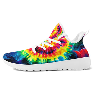 Colorful Tie-Dye Breathable Mesh Running Shoes with Black Phylon Sole - FN015-26007187-004-W